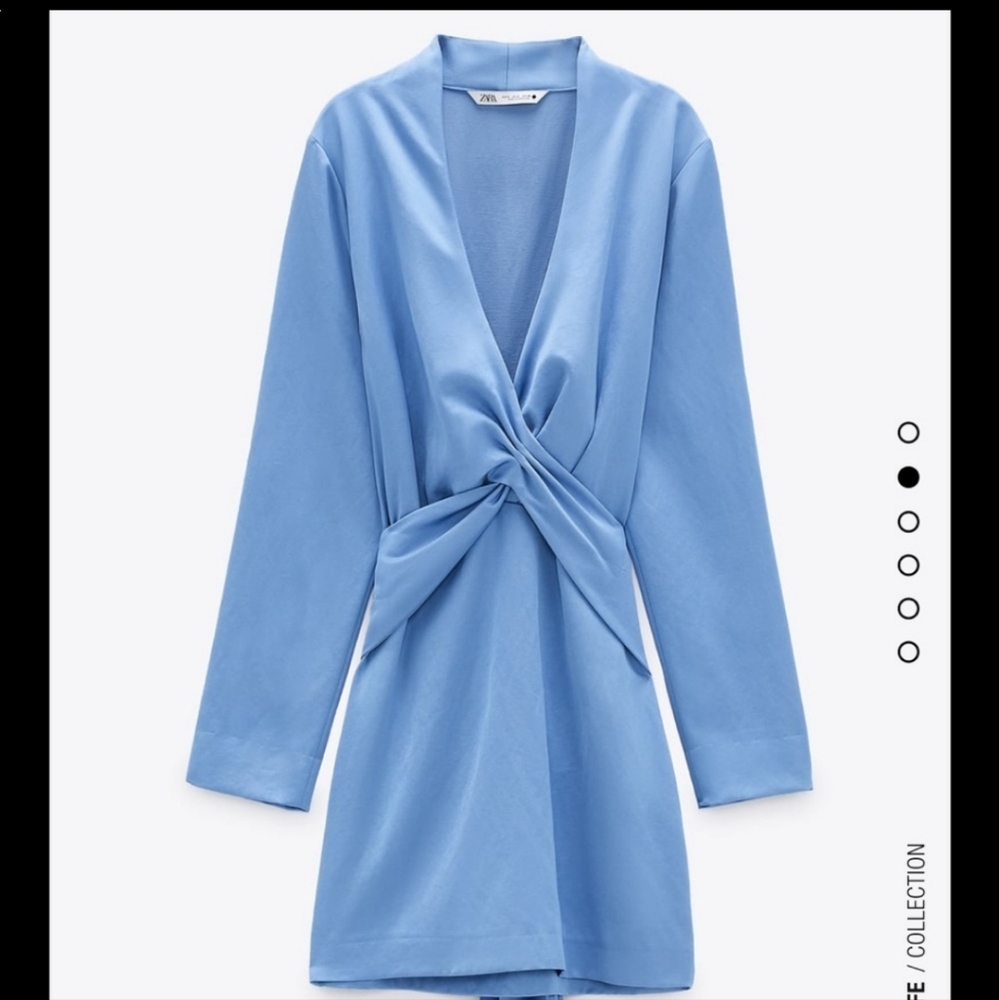 NWT Blue Zara Mini Dress with Knot